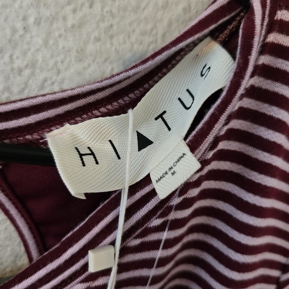 Hiatus Romper Women Sz M Striped Red White Layered Short Sleeve Pockets New - Picture 6 of 10